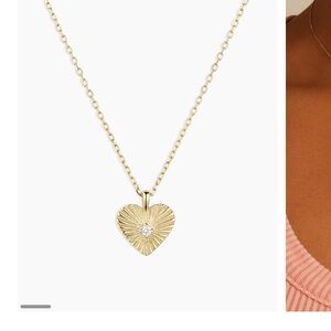 Gorjana 14k Diamond Vintage Heart Necklace